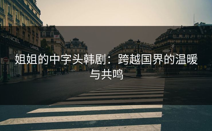 姐姐的中字头韩剧：跨越国界的温暖与共鸣