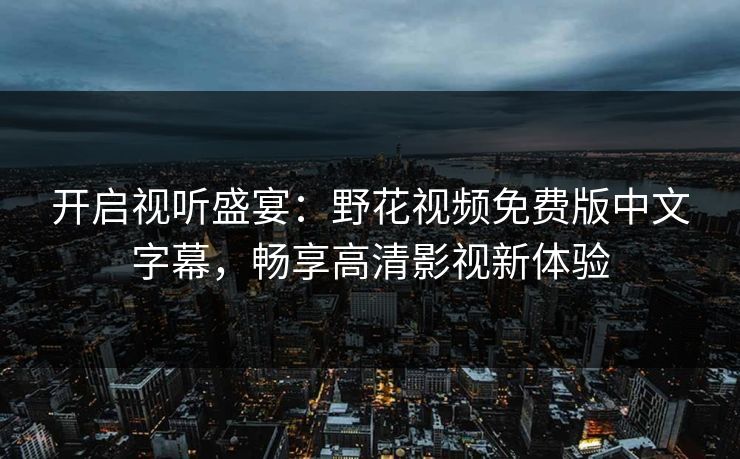 开启视听盛宴：野花视频免费版中文字幕，畅享高清影视新体验