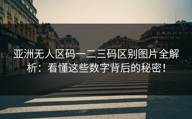 亚洲无人区码一二三码区别图片全解析：看懂这些数字背后的秘密！