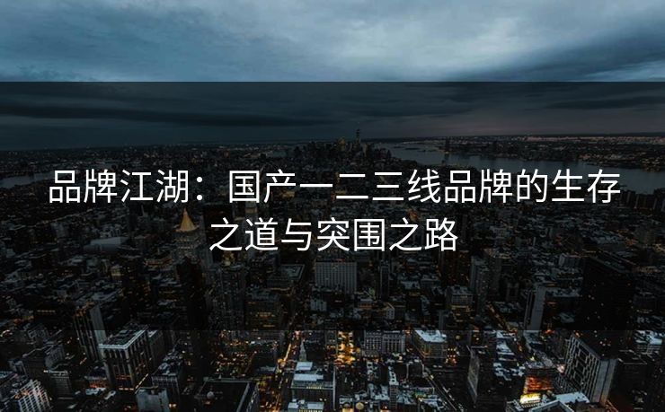 品牌江湖：国产一二三线品牌的生存之道与突围之路