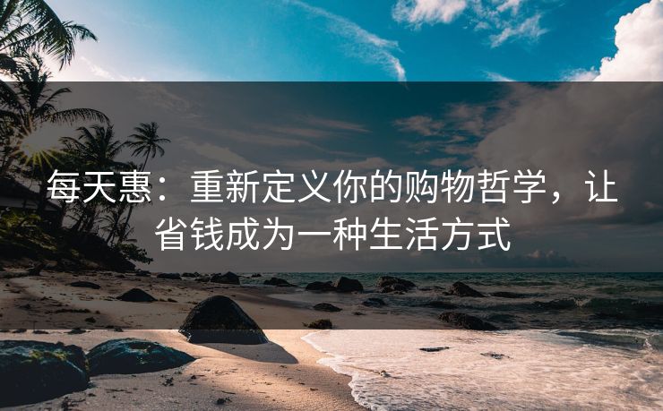 每天惠：重新定义你的购物哲学，让省钱成为一种生活方式